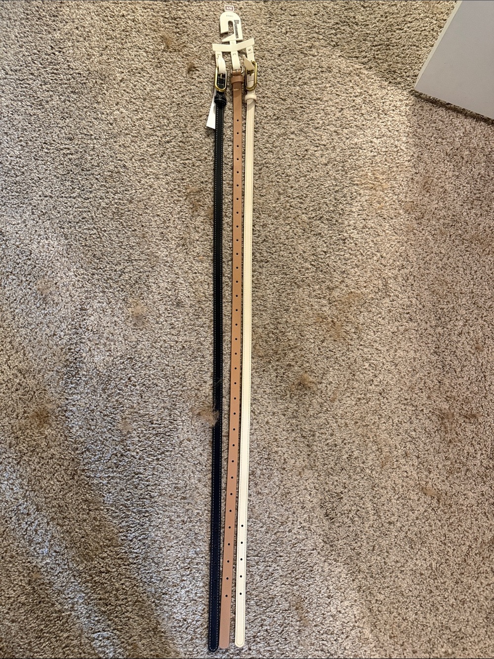 No Boundaries Trio Skinny Belts in Black, Tan, and Ivory